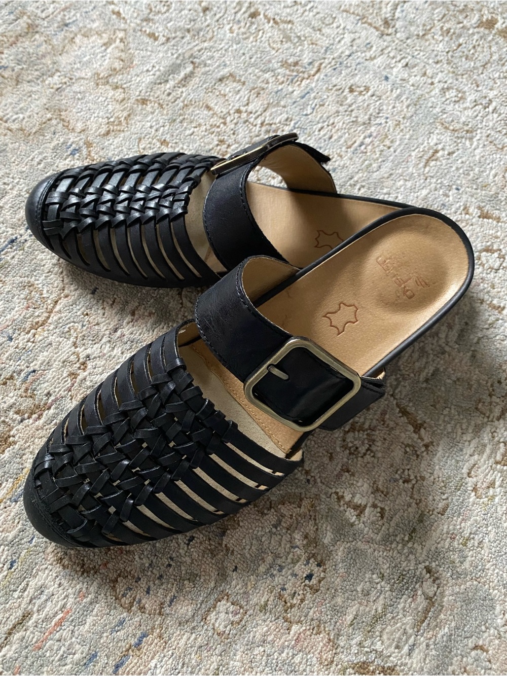 Dansko Leilani Leather Huarache Mule Clogs Woven Slip On Shoes Comfort Boho Sz 9